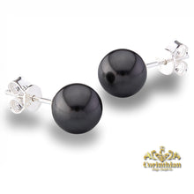 Load image into Gallery viewer, Genuine European Crystal Round Simulated Pearl S925 Solid Sterling Silver Stud Earrings For Women Wife Spouse Daughter Anniversary Birthday Mothers Day Gifts