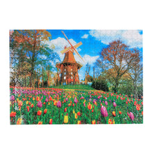 Load image into Gallery viewer, Springtime in Bremen Puzzle Jigsaw Puzzles 500 Pieces for Adults Windmill Scenic Parks Country Landscape Floor Puzzle Educational Fun Games or Toys for Elders Children Family and Friends
