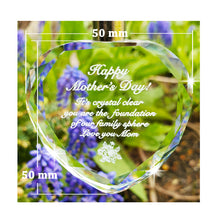 Load image into Gallery viewer, Mother's Day Gifts from Daughter or Son - 3D Illuminating REAL Clear Crystal Keychain Gifts for Mom - Great Mother's Day Gifts for wife or Mother