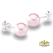 Load image into Gallery viewer, Genuine European Crystal Round Simulated Pearl S925 Solid Sterling Silver Stud Earrings For Women Wife Spouse Daughter Anniversary Birthday Mothers Day Gifts