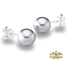 Load image into Gallery viewer, Genuine European Crystal Round Simulated Pearl S925 Solid Sterling Silver Stud Earrings For Women Wife Spouse Daughter Anniversary Birthday Mothers Day Gifts
