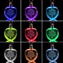 Load image into Gallery viewer, Mother&#39;s Day Gifts from Daughter or Son - 3D Illuminating REAL Clear Crystal Keychain Gifts for Mom - Great Mother&#39;s Day Gifts for wife or Mother
