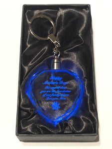 Mother's Day Gifts from Daughter or Son - 3D Illuminating REAL Clear Crystal Keychain Gifts for Mom - Great Mother's Day Gifts for wife or Mother